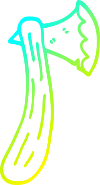 Bir insan tarafından çizilmiş bir baltanın soğuk eğimli çizgisi.