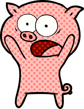 Bir insan tarafından çizilmiş domuz bağırması.