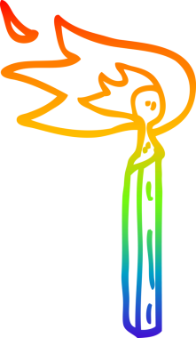 gökkuşağı gradyan çizgi çizimi bir insan tarafından çizilmiş yanan kibrit