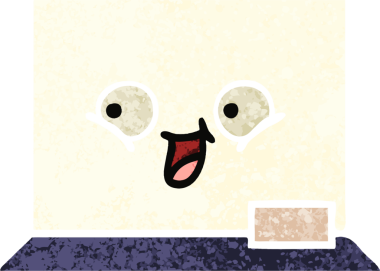 Bir insan tarafından çizilmiş beyaz bir panonun retro çizim tarzı karikatürü