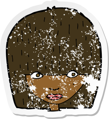 Bir insan tarafından çizilmiş, kederli bir karikatür çıkartması.