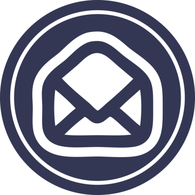 bir insan tarafından çizilmiş zarf harfi dairesel simgesi