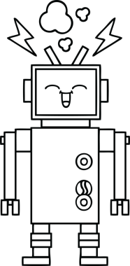 Bir insan tarafından çizilmiş robot çizimi