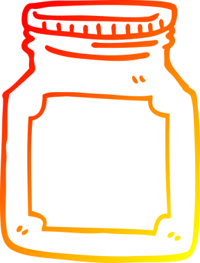 Bir insan tarafından çizilmiş karikatür depolama kavanozunun sıcak çizgi çizimi