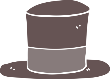 Bir insan tarafından çizilmiş düz renkli silindir şapka