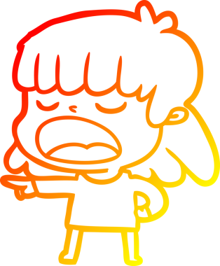 Bir insan tarafından yüksek sesle çizilmiş bir çizgi film kadını çizimi.