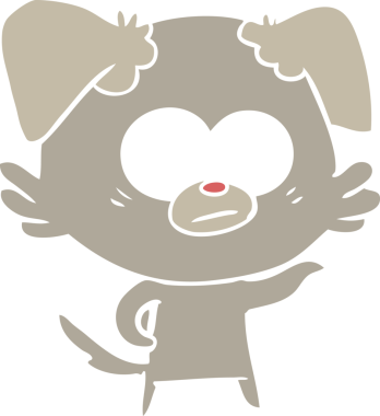 Bir insan tarafından çizilmiş gergin köpek rengi çizgi filmi.