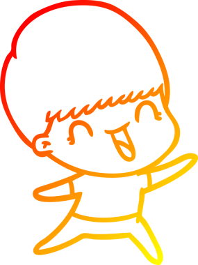 Bir insan tarafından çizilmiş mutlu çizgi film çocuğu çizimi.