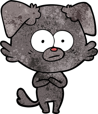 Bir insan tarafından çizilmiş sinirli köpek çizgi filmi.