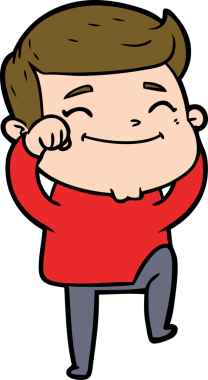 Bir insan tarafından çizilmiş mutlu çizgi film adamı.