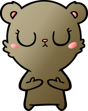 Bir insan tarafından çizilmiş barışçıl ayı yavrusu.