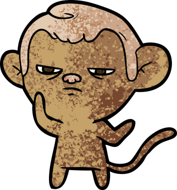 Bir insan tarafından çizilmiş çizgi maymun.