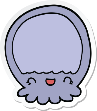 Bir insan tarafından çizilmiş bir denizanasının çıkartması.