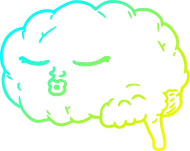 Bir insan tarafından çizilmiş bir karikatür beyin çizimi.