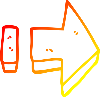 Bir insan tarafından çizilmiş bir çizgi filmin sıcak gradyan çizimi