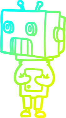 Bir insan tarafından çizilmiş soğuk gradyan robot çizimi