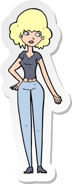 Bir insan tarafından çizilmiş güzel bir karikatür çıkartması.