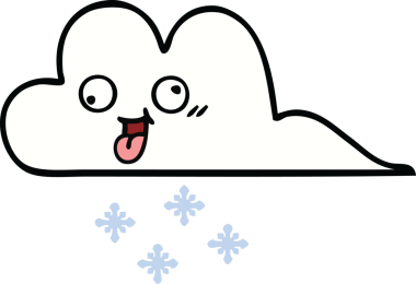 Bir insan tarafından çizilmiş güzel bir kar bulutu karikatürü