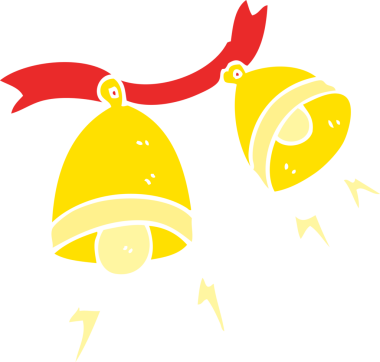 Bir insan tarafından çizilmiş çan seslerinin düz renk çizimi