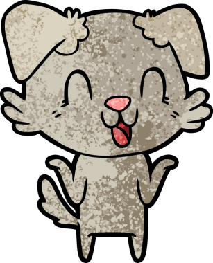 Bir insanın çizdiği omuzlarını silkeleyen bir çizgi film köpeği.