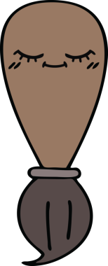 Bir insan tarafından çizilmiş güzel bir boya fırçası karikatürü.