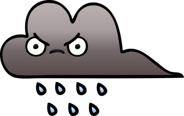 Bir insan tarafından çizilmiş fırtına yağmuru bulutunun gölgeli karikatürü