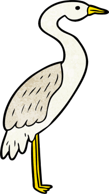 Bir insan tarafından çizilmiş leylek çizgi filmi.