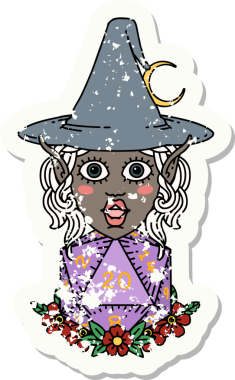 Retro Dövme Biçimli elf karakteri Bir insan tarafından çizilmiş doğal yirmi zar atışıyla