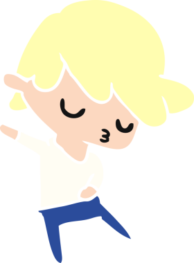 Bir insan tarafından çizilmiş kawaii çocuk karikatürü.