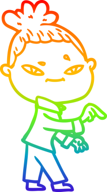 gökkuşağı gradyan çizimi bir insan tarafından çizilmiş bir karikatür kadın