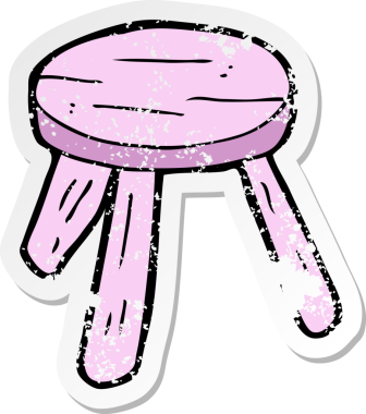 Bir insan tarafından çizilmiş pembe bir çizgi filmin gerilimli çıkartması.