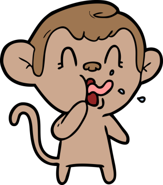 Bir insan tarafından çizilmiş çılgın çizgi film maymunu