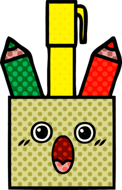 Bir insan tarafından çizilmiş bir kalem kapının çizgi roman stili