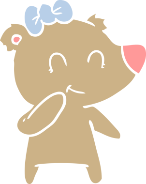 Bir insan tarafından çizilmiş dişi ayı düz renk karikatürü