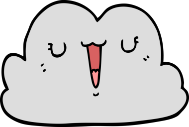 Bir insan tarafından çizilmiş sevimli karikatür bulutu