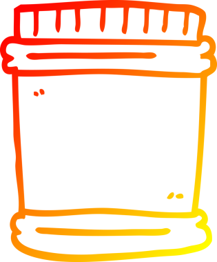 Bir insanın çizdiği karikatür vitamin kaplarının sıcak gradyan çizimi