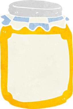 Bir insan tarafından çizilmiş bal kavanozu.