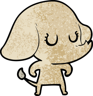 Bir insan tarafından çizilmiş şirin bir fil.