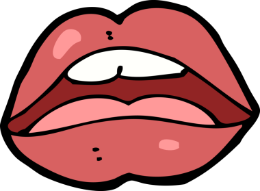 Bir insan tarafından çizilmiş açık ağız çizgi film sembolü