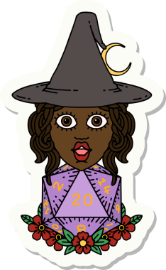 Bir insan tarafından çizilmiş doğal yirmi zarlı bir cadının çıkartması.