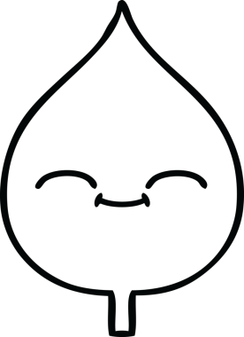 Bir insan tarafından çizilmiş dışavurumsal yaprağın çizgi çizimi