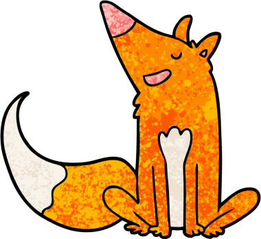 bir insan tarafından çizilmiş tilki çizgi filmi