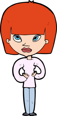 Bir insan tarafından çizilmiş kendine işaret eden çizgi film kadını.