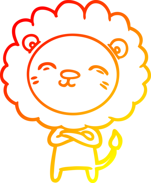 Bir insan tarafından çizilmiş karikatür aslanının sıcak çizgi çizimi