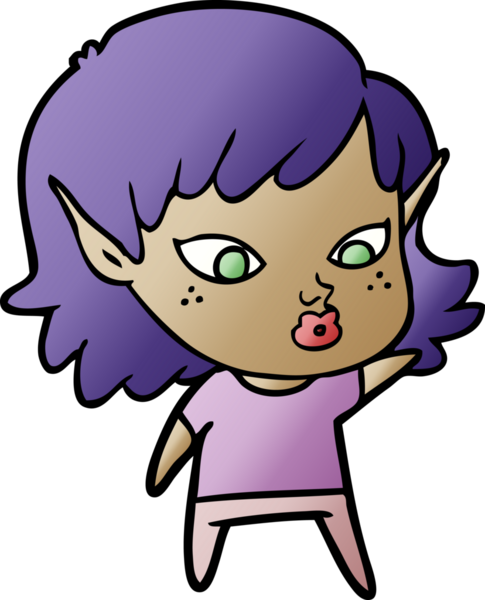 Bir insan tarafından çizilmiş güzel elf kızı.