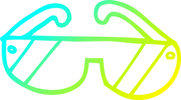 Bir insan tarafından çizilmiş çizgi film güvenlik gözlüğü çizimi.