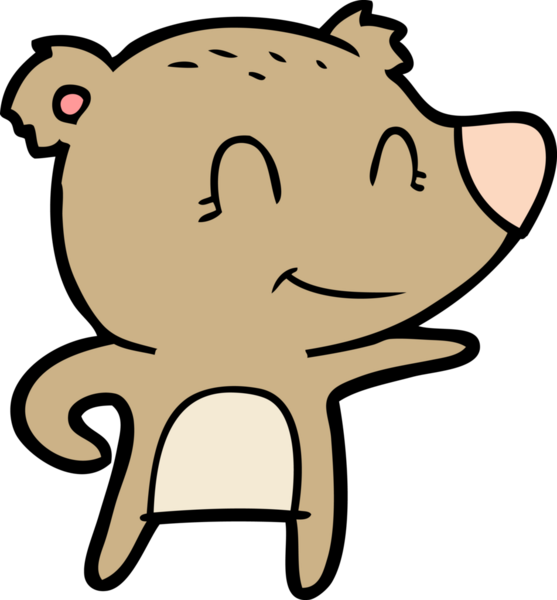 Bir insan tarafından çizilmiş dost canlısı ayı çizgi filmi.