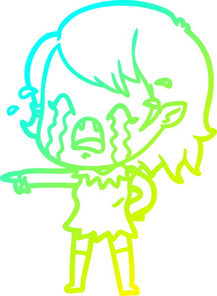 Bir insan tarafından çizilmiş ağlayan vampir kız çizgi filmi.