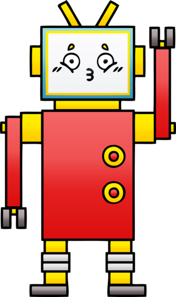 Bir insan tarafından çizilmiş bir robotun gölgelenmiş çizimi