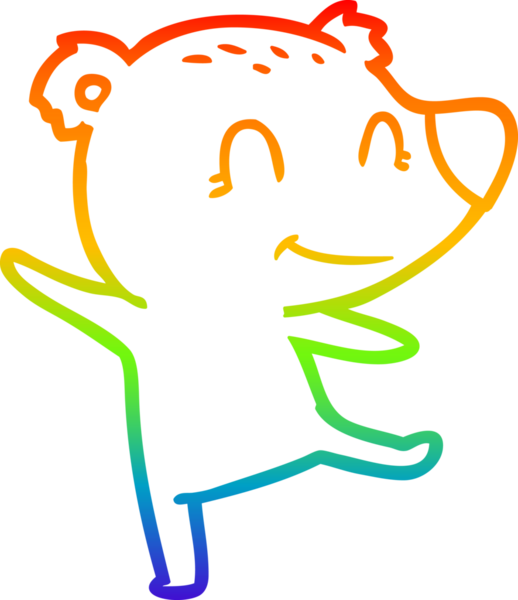 Gökkuşağı gradyan çizgisi bir insan tarafından çizilmiş dost bir ayının çizimi